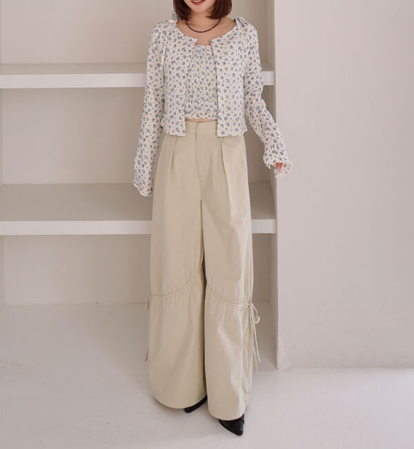 archives「小花柄シャーリングビスチェカットアンサンブル」|カーディガン|