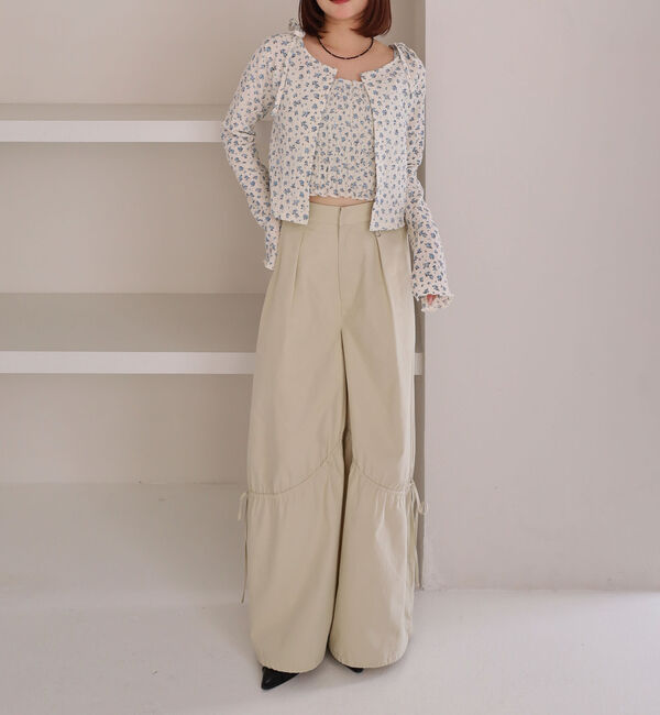 archives「小花柄シャーリングビスチェカットアンサンブル」|カーディガン|