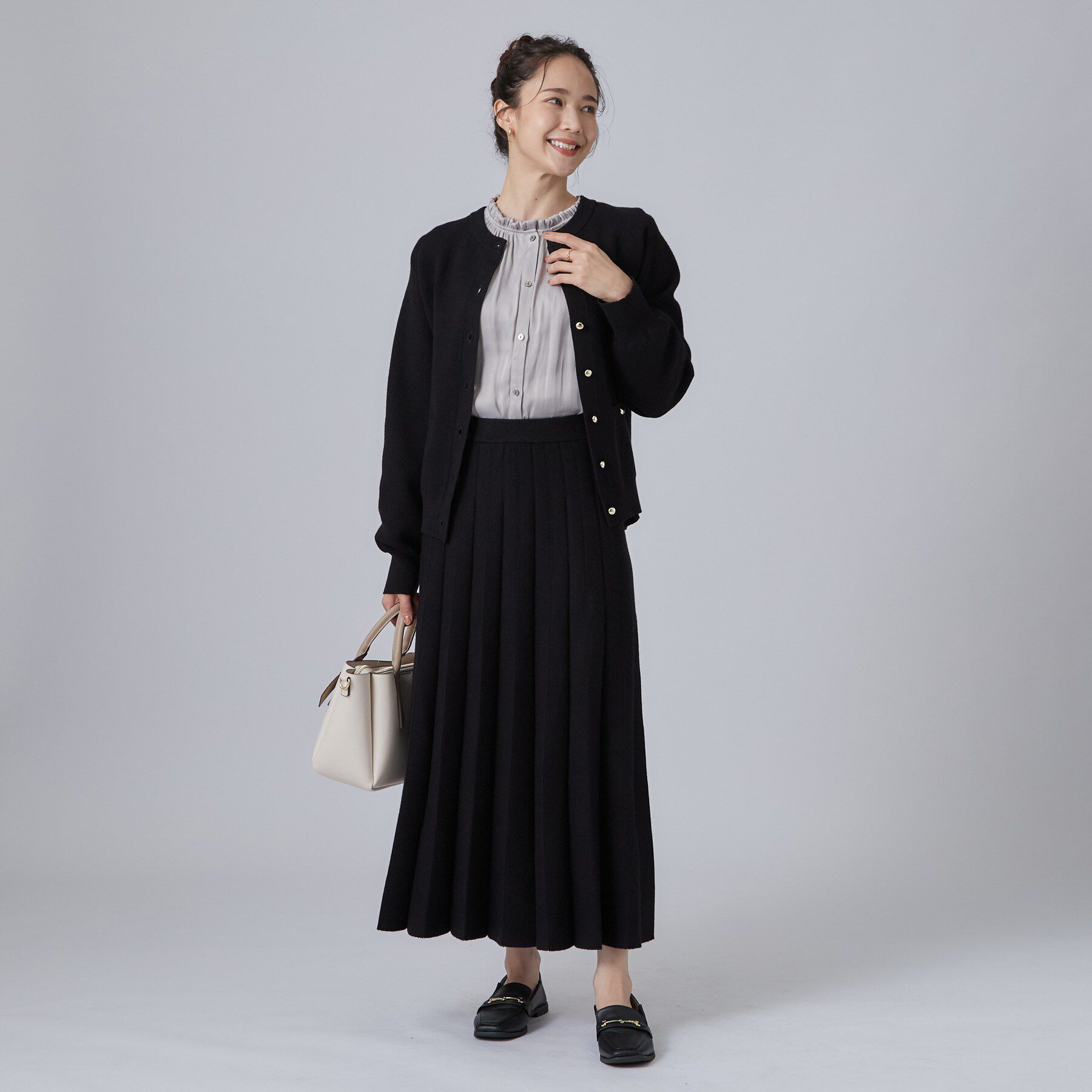 SHOO･LA･RUE「【洗濯機可/S-LL】もちもちで心地よい もちここニットカーディガン」|カーディガン|