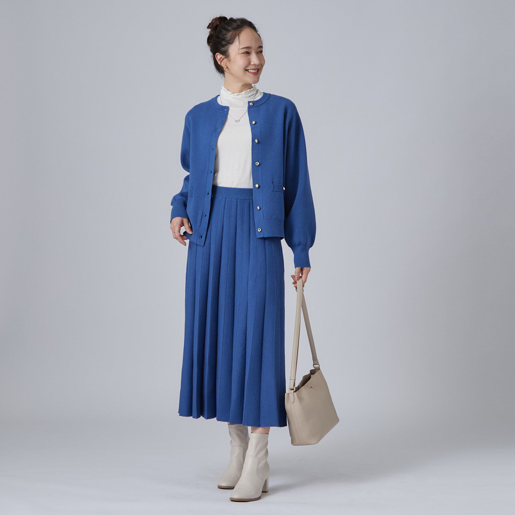 SHOO･LA･RUE「【洗濯機可/S-LL】もちもちで心地よい もちここニットカーディガン」|カーディガン|