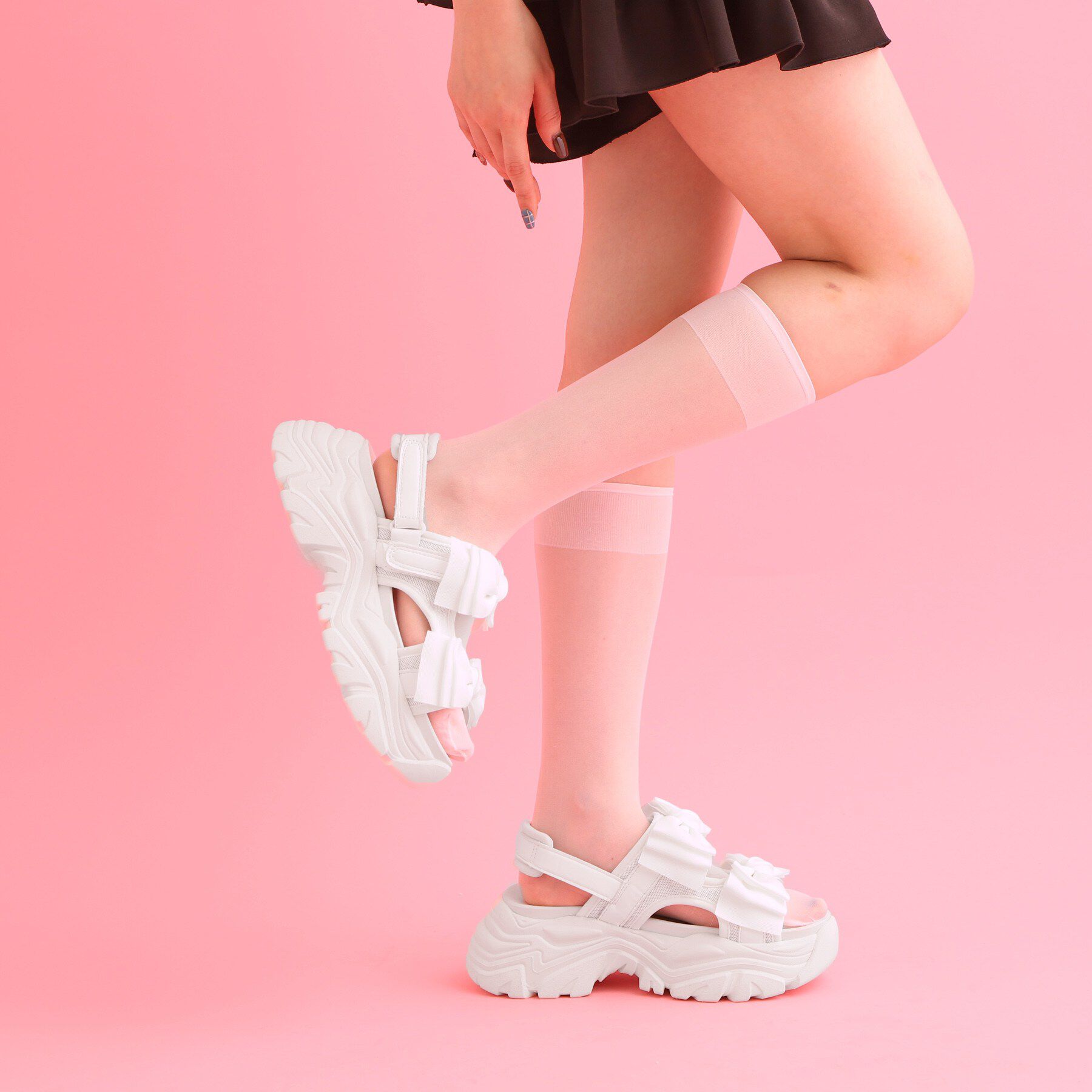csT&P「厚底ダブルリボンガーリーサンダル」|サンダル|
