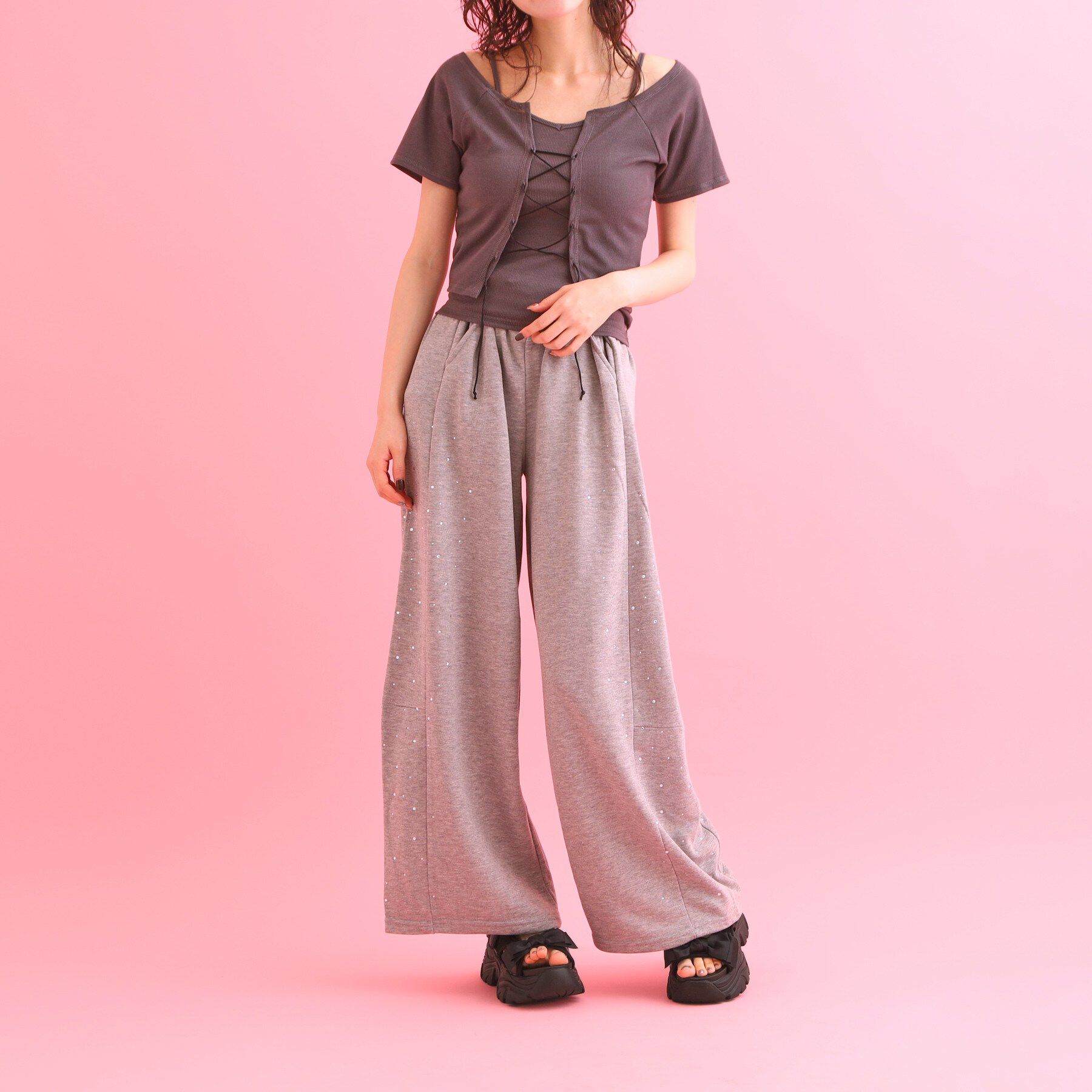 csT&P「厚底ダブルリボンガーリーサンダル」|サンダル|