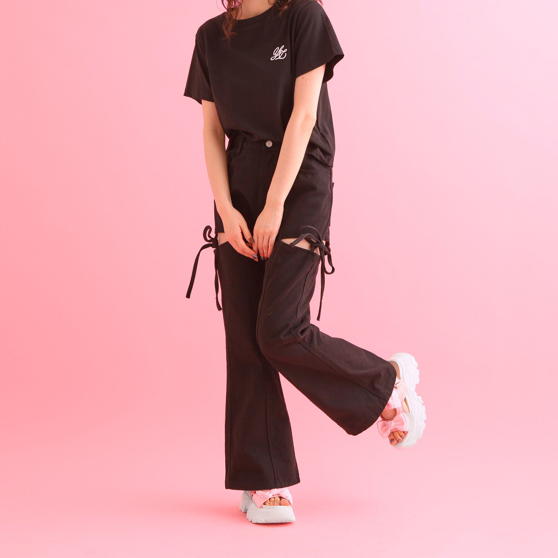 csT&P「厚底ダブルリボンガーリーサンダル」|サンダル|