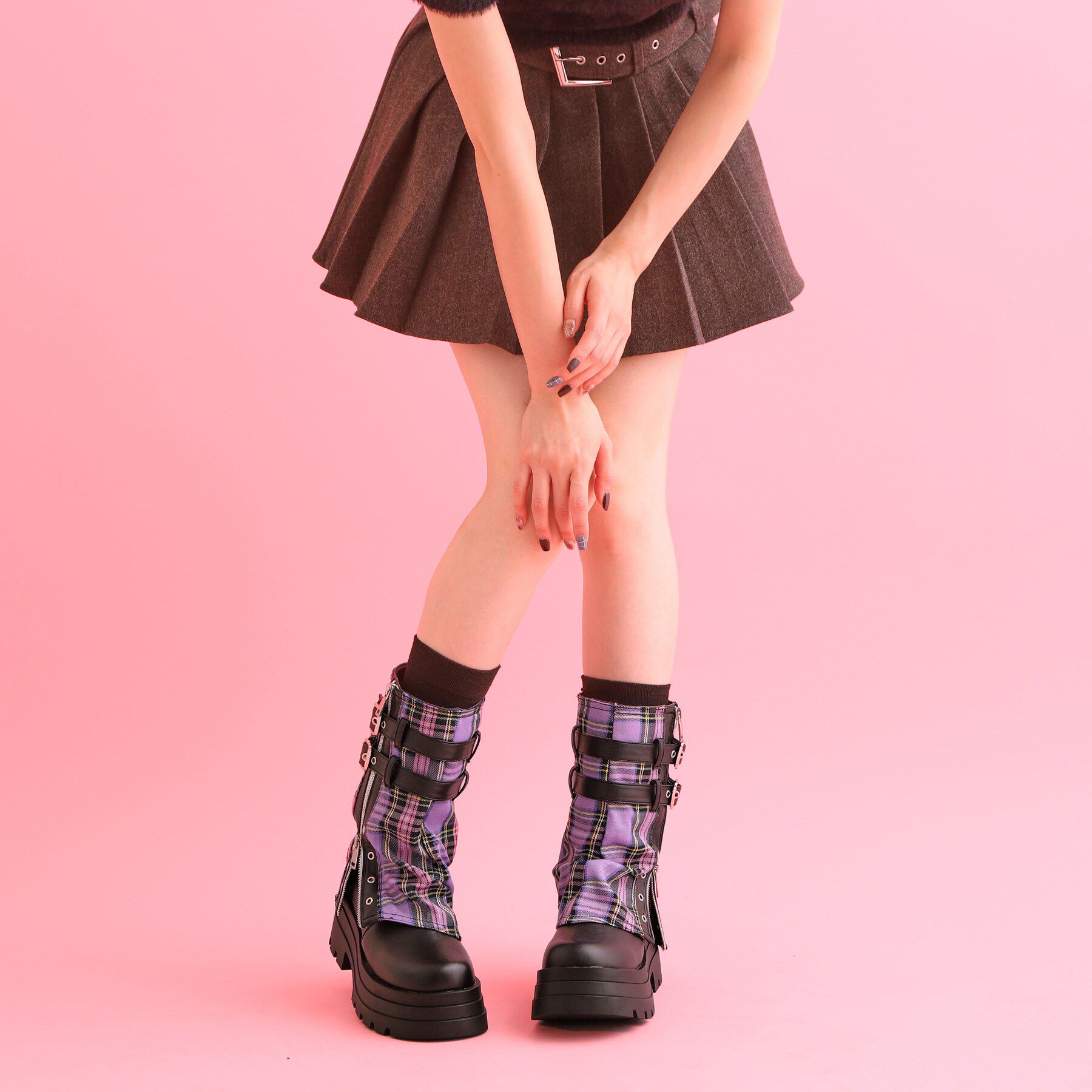 csT&P「厚底サイドジップカバーブーツ」|ショートブーツ|
