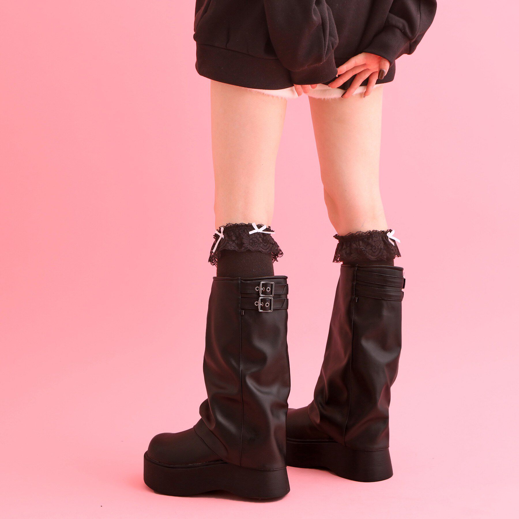 csT&P「厚底ルーズカバーロングブーツ」|ショートブーツ|