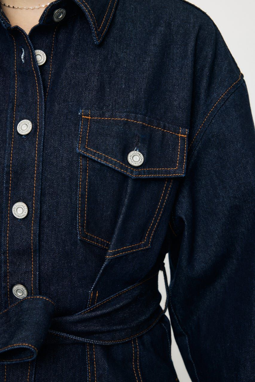 MOUSSY「BELTED DENIM MINI ドレス」|ワンピース|