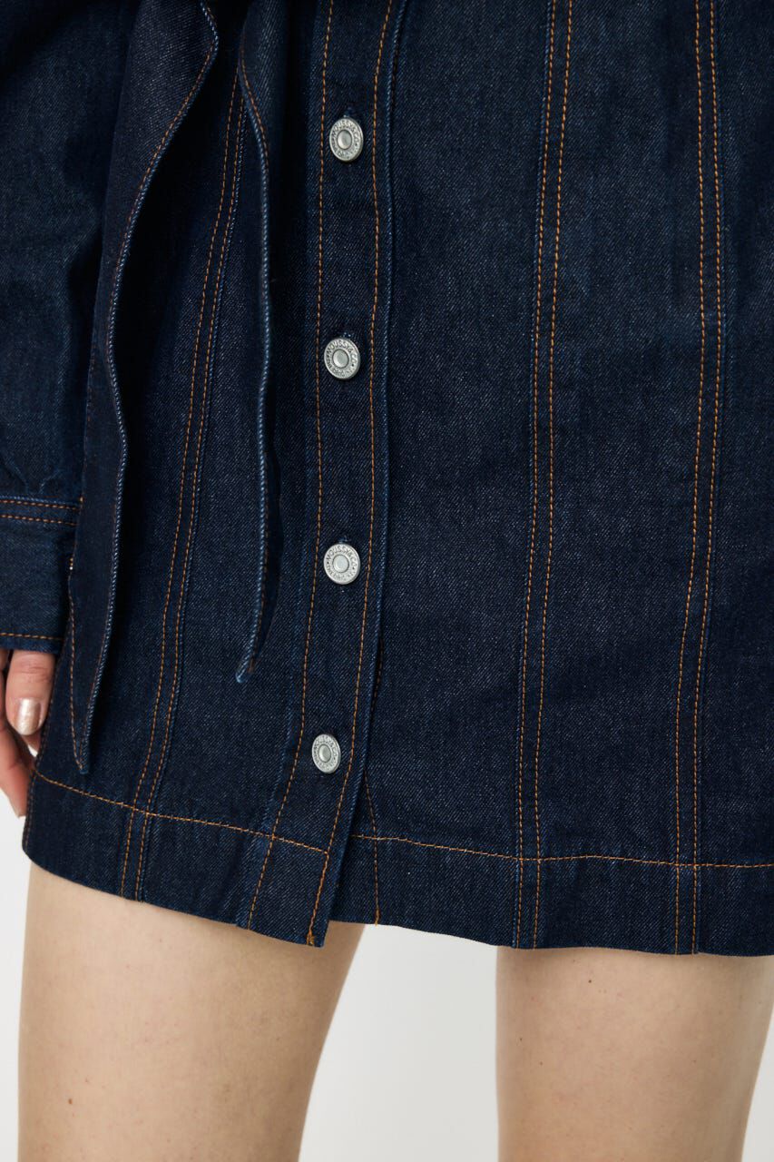 MOUSSY「BELTED DENIM MINI ドレス」|ワンピース|