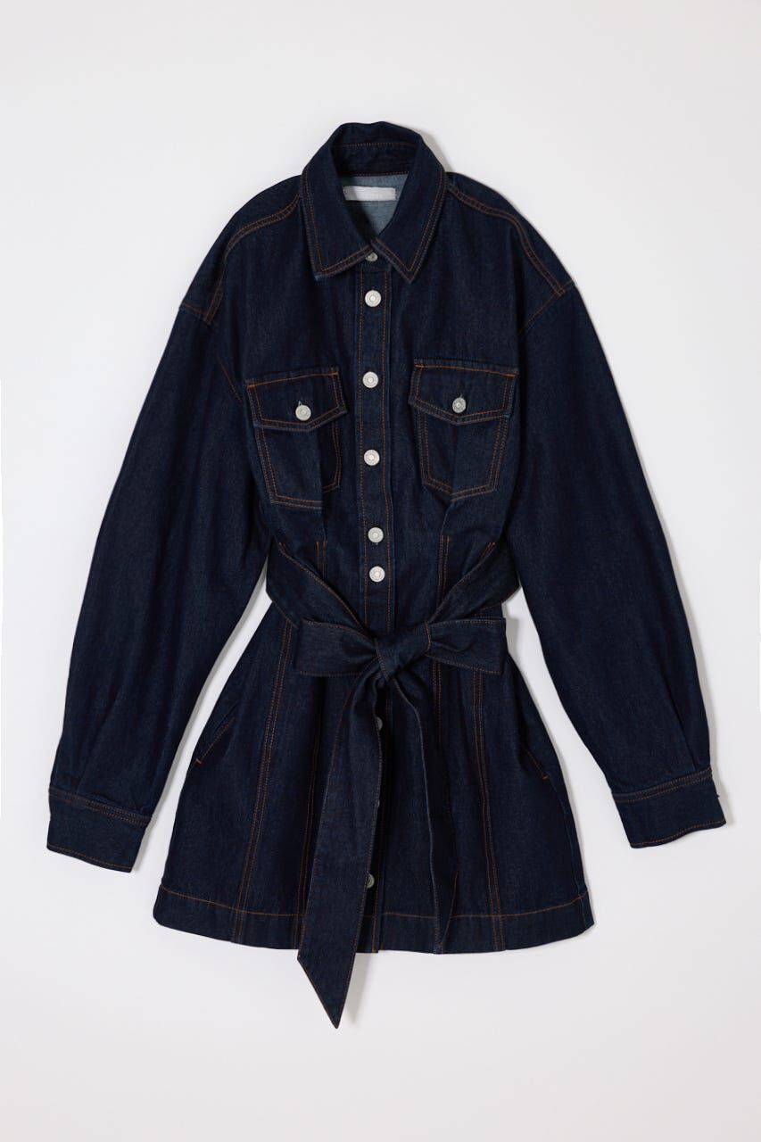 MOUSSY「BELTED DENIM MINI ドレス」|ワンピース|