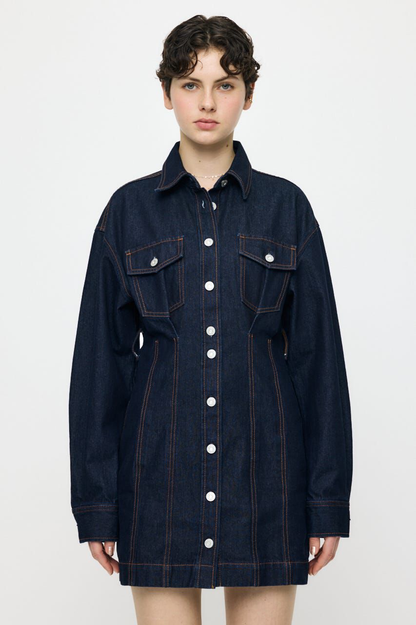MOUSSY「BELTED DENIM MINI ドレス」|ワンピース|