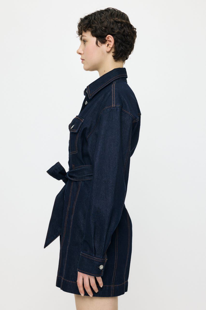 MOUSSY「BELTED DENIM MINI ドレス」|ワンピース|