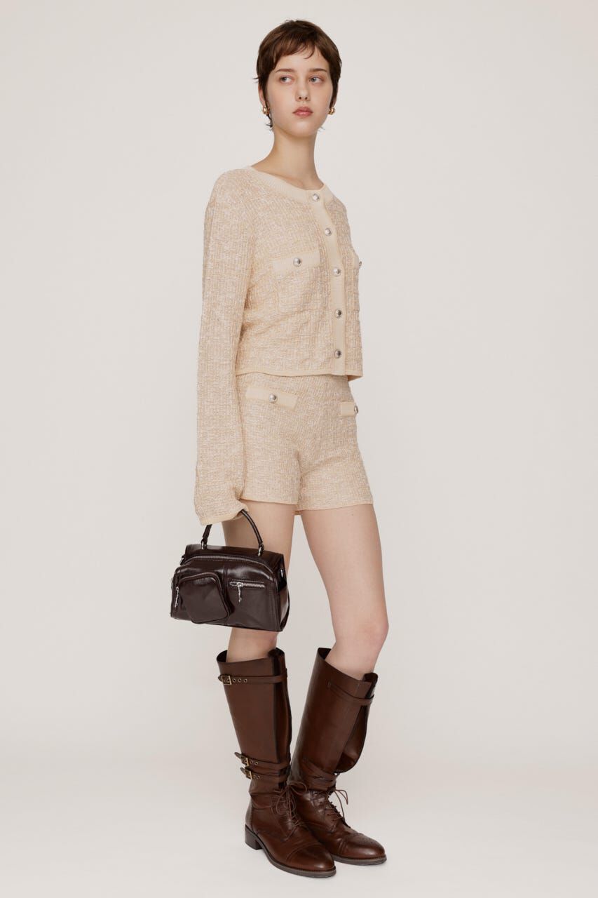 SLY「BICOLOR TWEED KNIT トップス」|カーディガン|