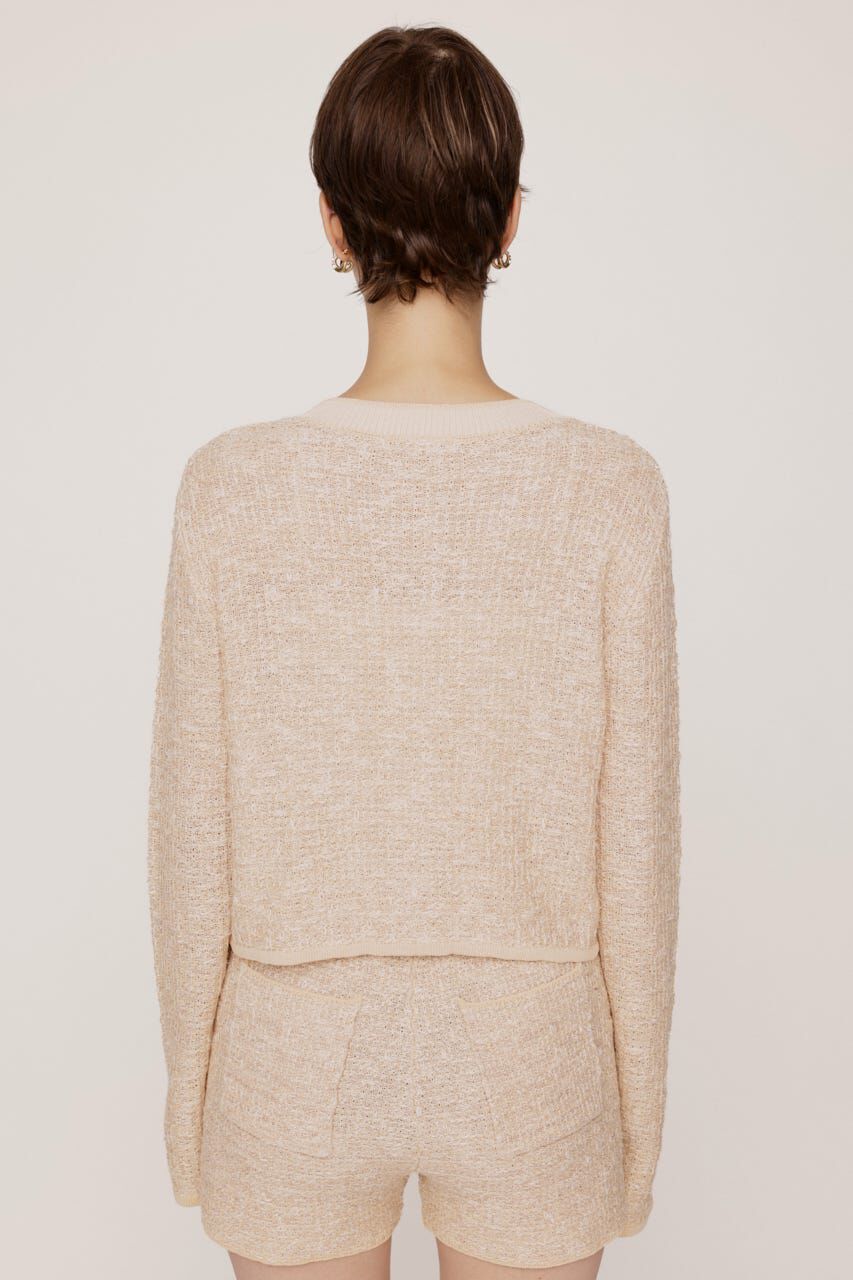 SLY「BICOLOR TWEED KNIT トップス」|カーディガン|