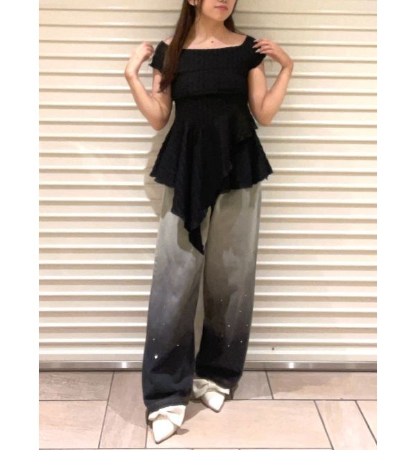 CALNAMUR「アシンメトリーヘムウェーブトップス」|Tシャツ・カットソー|