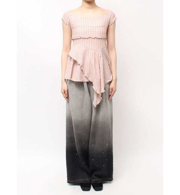 CALNAMUR「アシンメトリーヘムウェーブトップス」|Tシャツ・カットソー|