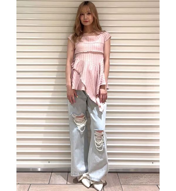 CALNAMUR「アシンメトリーヘムウェーブトップス」|Tシャツ・カットソー|