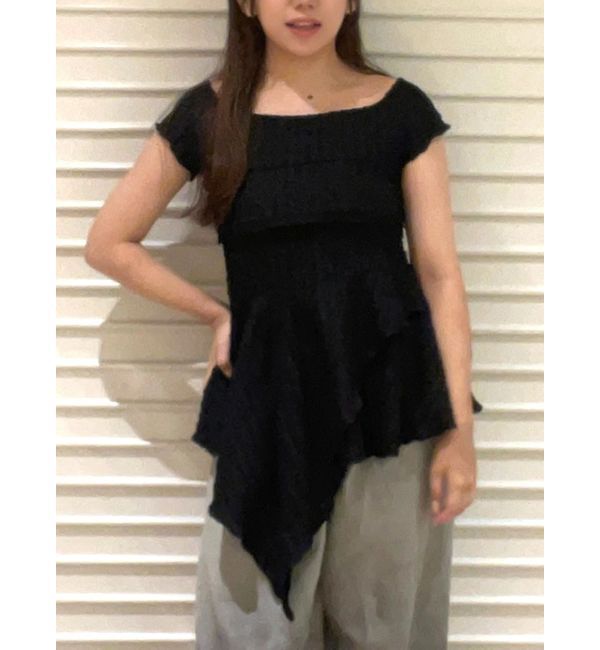 CALNAMUR「アシンメトリーヘムウェーブトップス」|Tシャツ・カットソー|