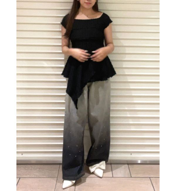 CALNAMUR「アシンメトリーヘムウェーブトップス」|Tシャツ・カットソー|
