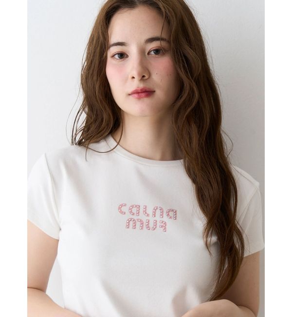 CALNAMUR「ビジューロゴコンパクトTシャツ」|Tシャツ・カットソー|