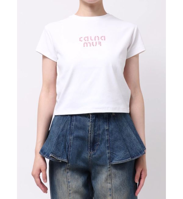 CALNAMUR「ビジューロゴコンパクトTシャツ」|Tシャツ・カットソー|