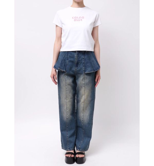 CALNAMUR「ビジューロゴコンパクトTシャツ」|Tシャツ・カットソー|