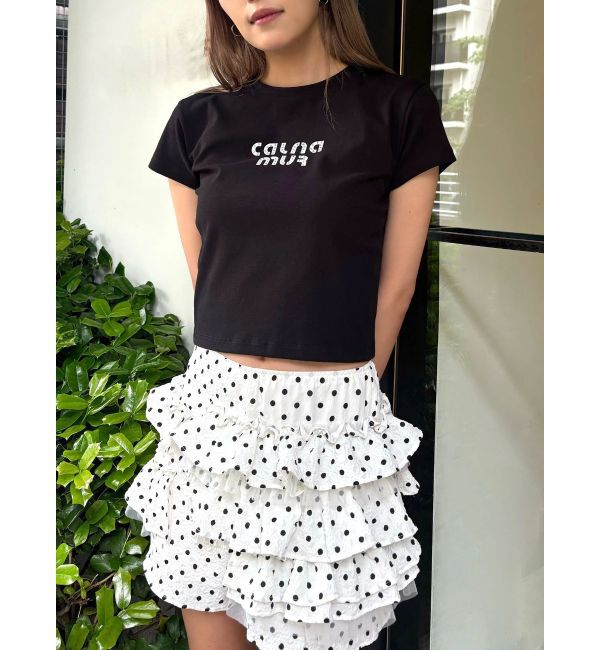 CALNAMUR「ビジューロゴコンパクトTシャツ」|Tシャツ・カットソー|
