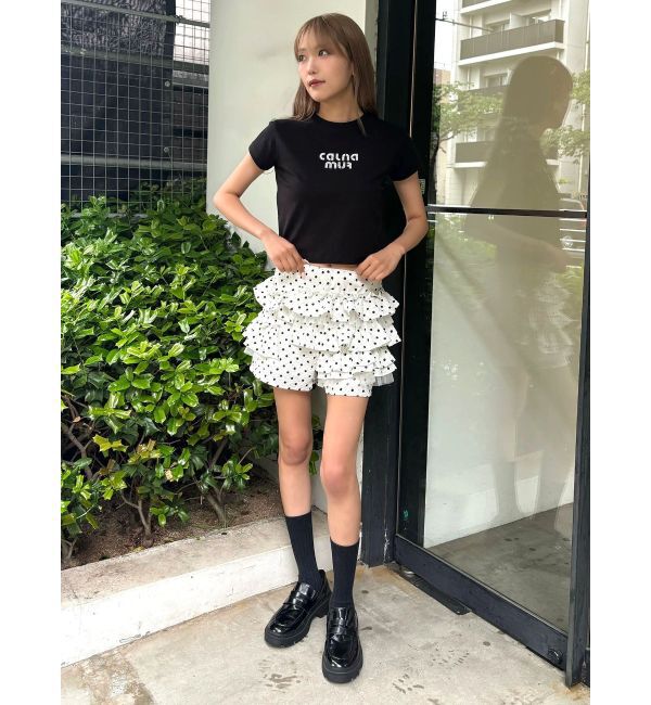 CALNAMUR「ビジューロゴコンパクトTシャツ」|Tシャツ・カットソー|