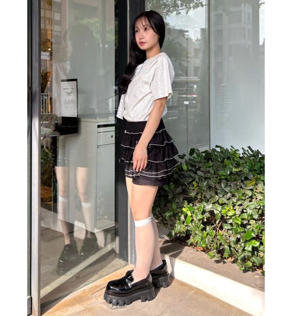 CALNAMUR「リボン付きTシャツ」|Tシャツ・カットソー|