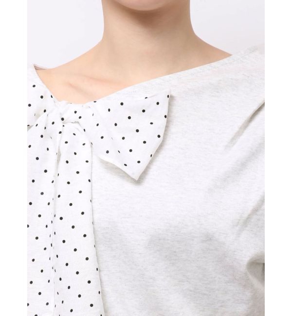 CALNAMUR「リボン付きTシャツ」|Tシャツ・カットソー|