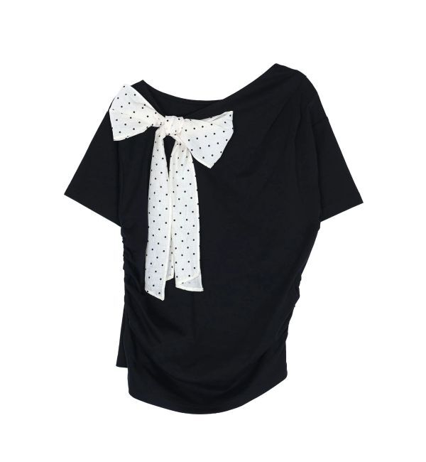 CALNAMUR「リボン付きTシャツ」|Tシャツ・カットソー|