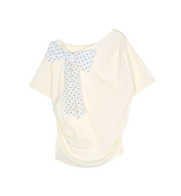 CALNAMUR「リボン付きTシャツ」|Tシャツ・カットソー|