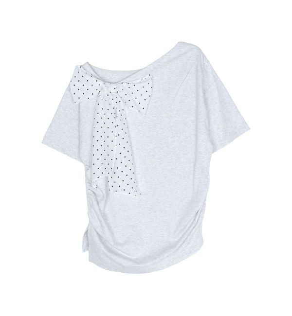 CALNAMUR「リボン付きTシャツ」|Tシャツ・カットソー|
