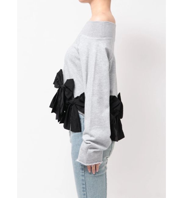 CALNAMUR「ヘムリボンオフショル裏毛トップス」|Tシャツ・カットソー|