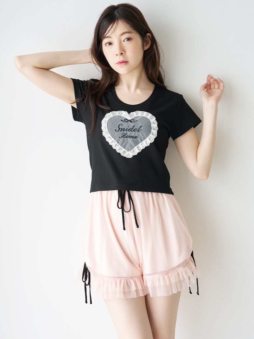 SNIDEL HOME「レースモチーフカットTシャツ」|ルームウェア|