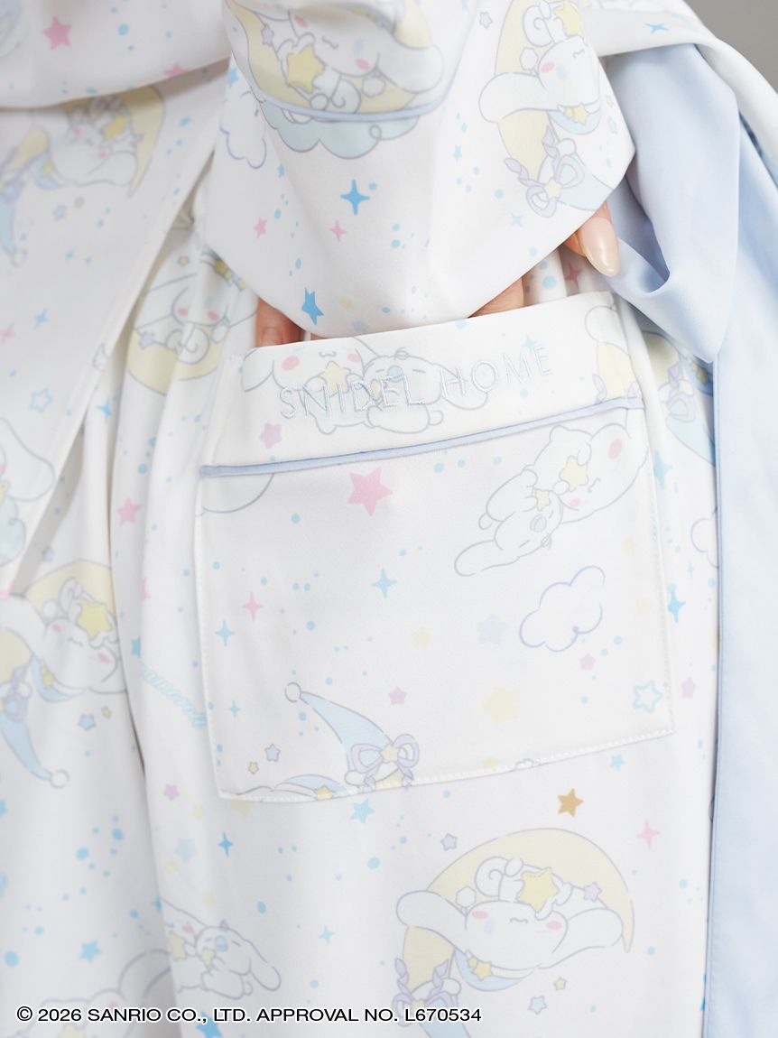 SNIDEL HOME「【WEB限定】【セット商品】【Cinnamoroll】サテン開襟シャツ＆ロングパンツSET」|ルームウェア|