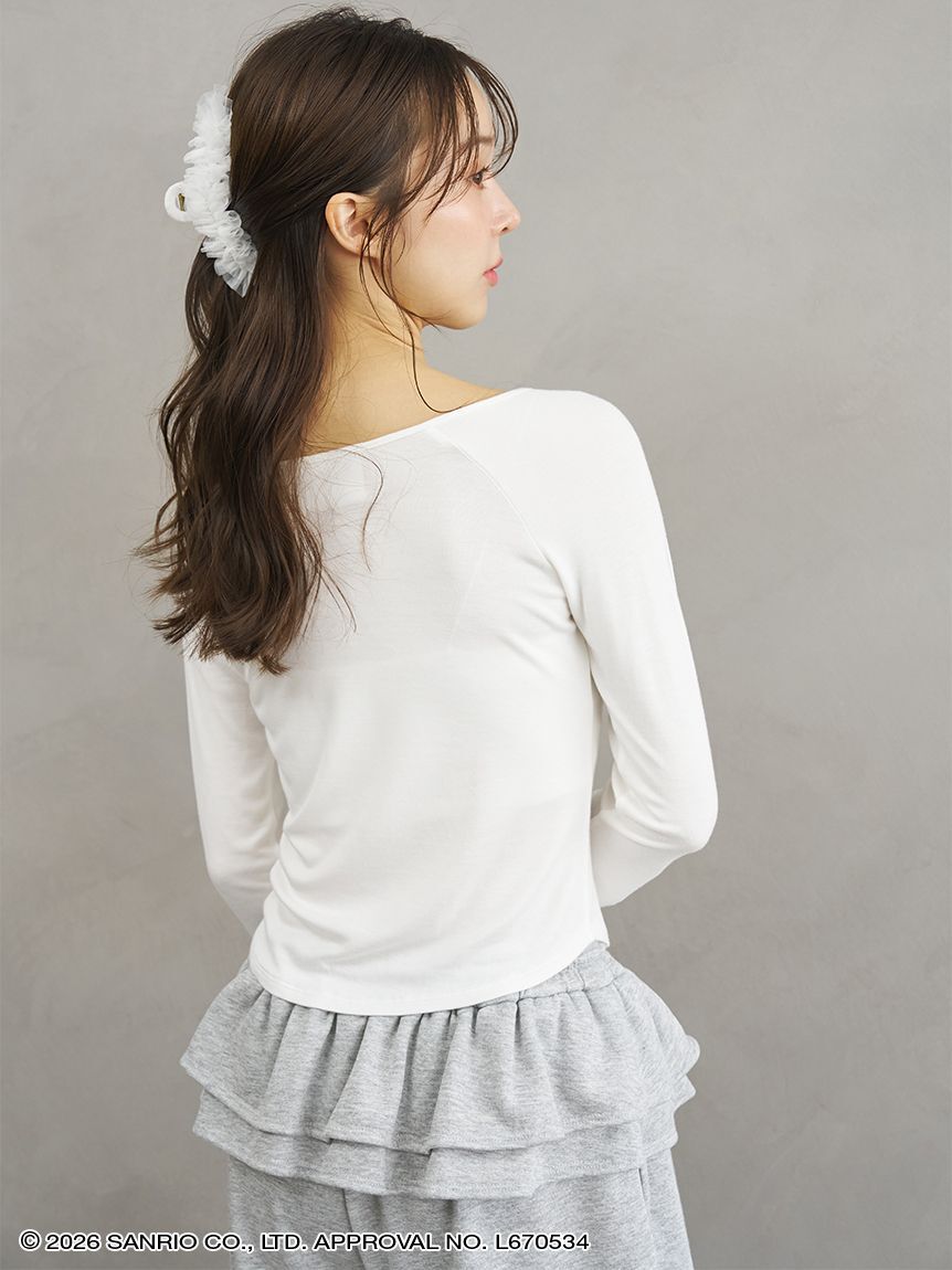 SNIDEL HOME「【Cinnamoroll】【接触冷感】ラメプリントミニＴシャツ」|ルームウェア|