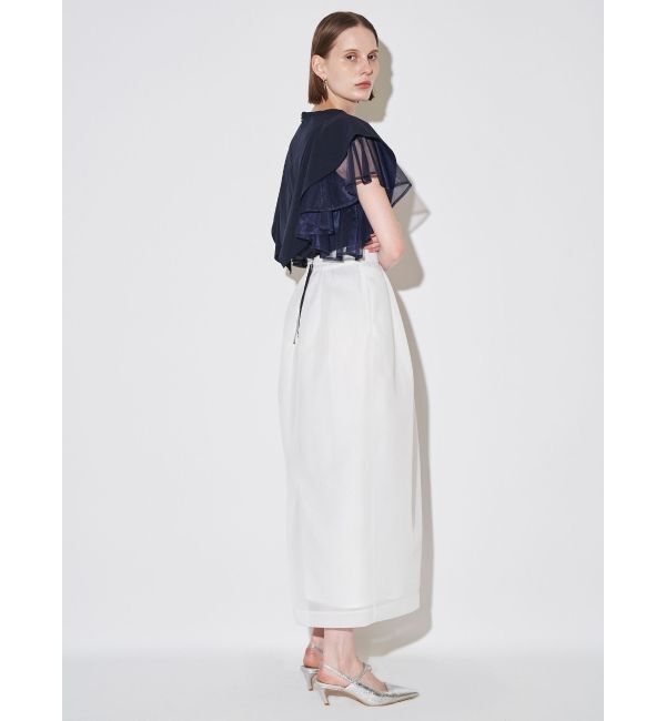 ELENDEEK「MESH BONDING TUCKED SK」|スカート|
