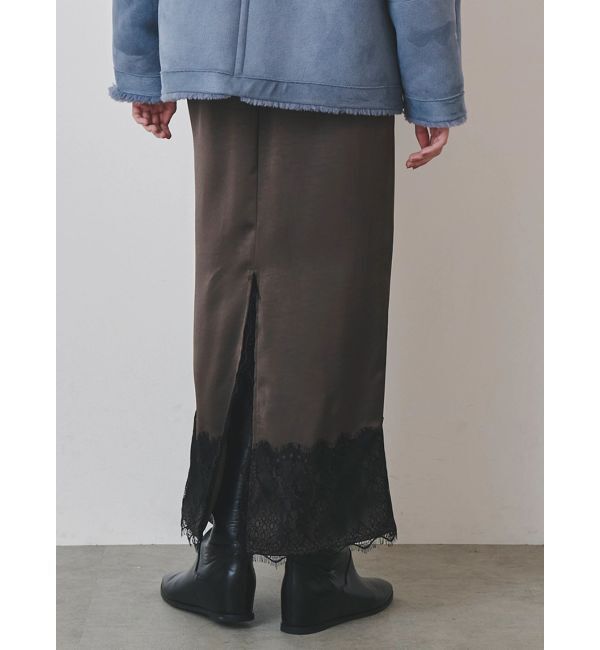 ELENDEEK「【Kaori Iseki&times;ELENDEEK】LACE HEM SATIN SK」|スカート|
