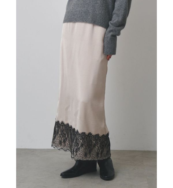 ELENDEEK「【Kaori Iseki&times;ELENDEEK】LACE HEM SATIN SK」|スカート|