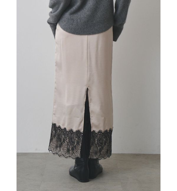 ELENDEEK「【Kaori Iseki&times;ELENDEEK】LACE HEM SATIN SK」|スカート|