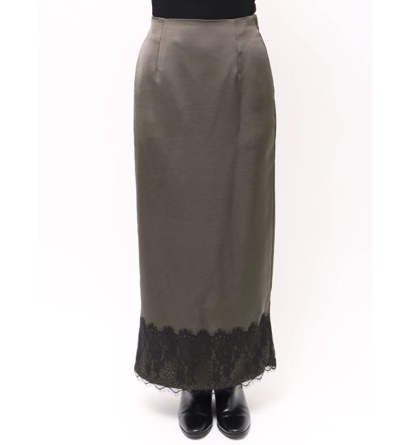 ELENDEEK「【Kaori Iseki&times;ELENDEEK】LACE HEM SATIN SK」|スカート|