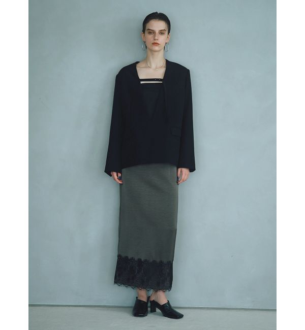 ELENDEEK「【Kaori Iseki&times;ELENDEEK】LACE HEM SATIN SK」|スカート|