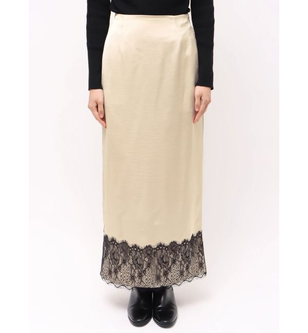 ELENDEEK「【Kaori Iseki&times;ELENDEEK】LACE HEM SATIN SK」|スカート|