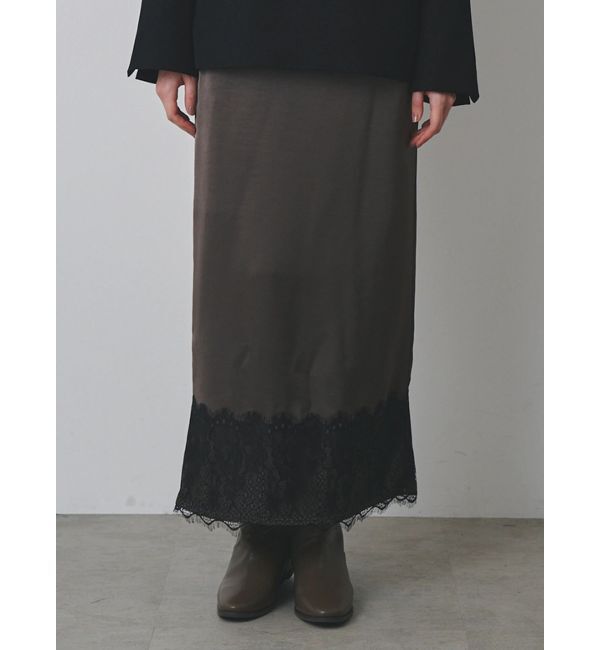 ELENDEEK「【Kaori Iseki&times;ELENDEEK】LACE HEM SATIN SK」|スカート|