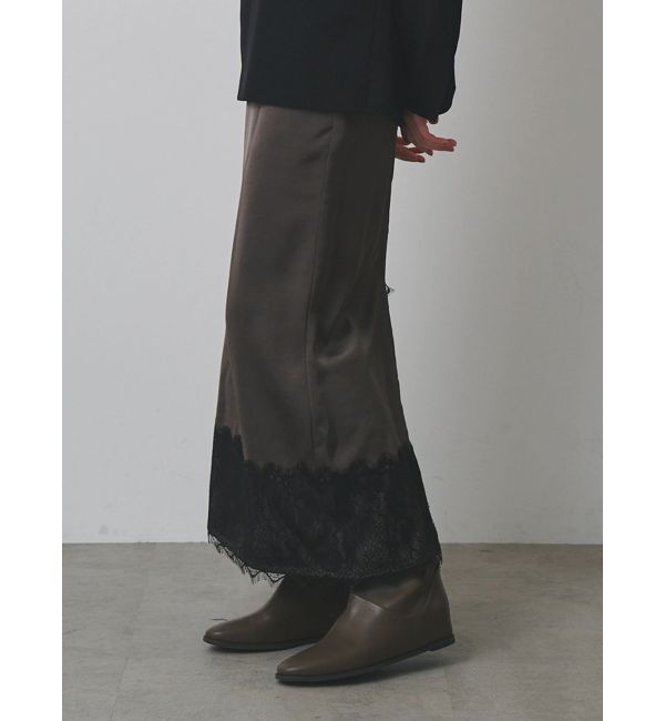 ELENDEEK「【Kaori Iseki&times;ELENDEEK】LACE HEM SATIN SK」|スカート|