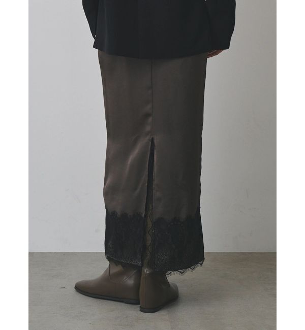 ELENDEEK「【Kaori Iseki&times;ELENDEEK】LACE HEM SATIN SK」|スカート|
