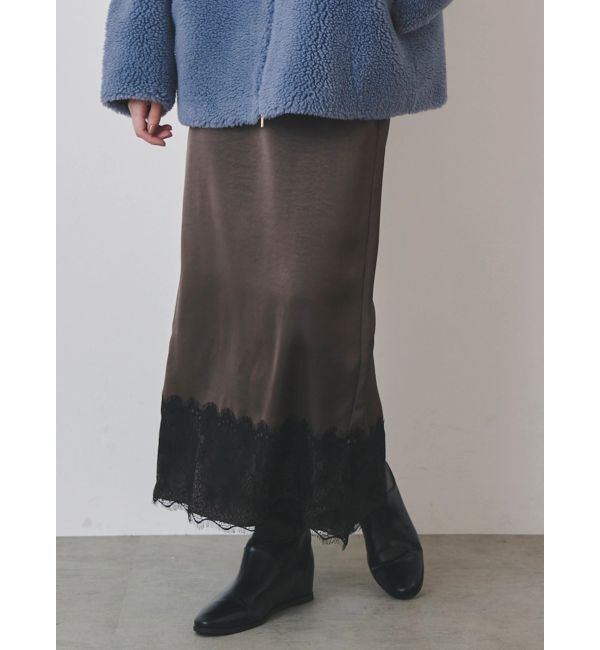 ELENDEEK「【Kaori Iseki&times;ELENDEEK】LACE HEM SATIN SK」|スカート|