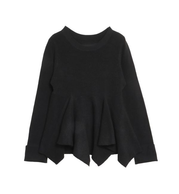 ELENDEEK「DECOLATIVE PEPLUM KT」|ニット・セーター|ブラック