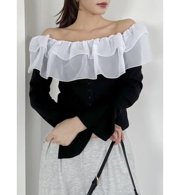 dazzlin「ショルダーフリルカットトップス」|Tシャツ・カットソー|