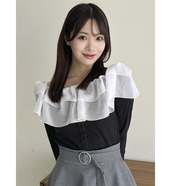 dazzlin「ショルダーフリルカットトップス」|Tシャツ・カットソー|