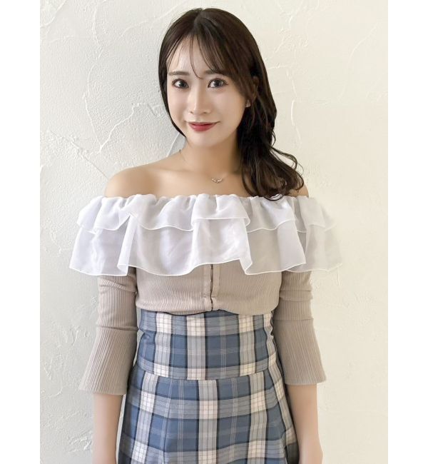 dazzlin「ショルダーフリルカットトップス」|Tシャツ・カットソー|